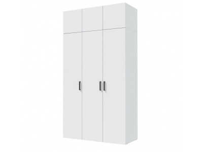 Шкаф 3-х створчатый Аксельмуд с антресолью белый гладкий