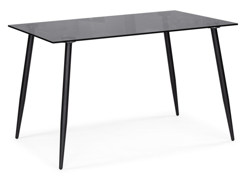 Стеклянный стол Smoke 120х80х75 clear gray / black