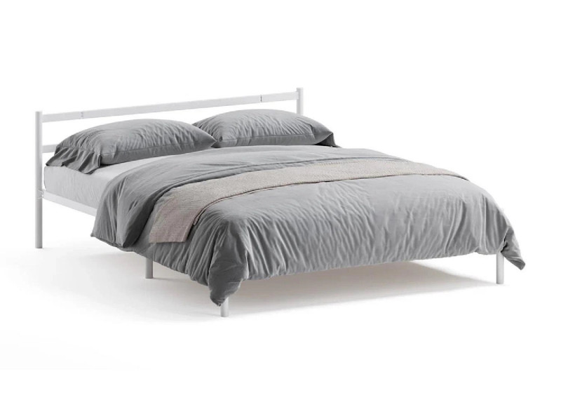 Кровать двуспальная металлическая Мета 160*200 белая