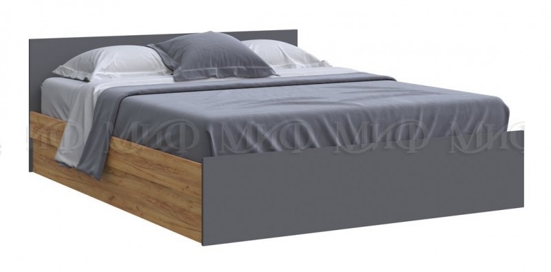 Кровать 160*200 Басямиф (дуб крафт, графит)